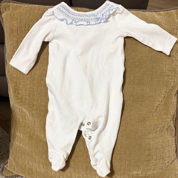 Dillards Other - Charming White and Blue Kids Footie